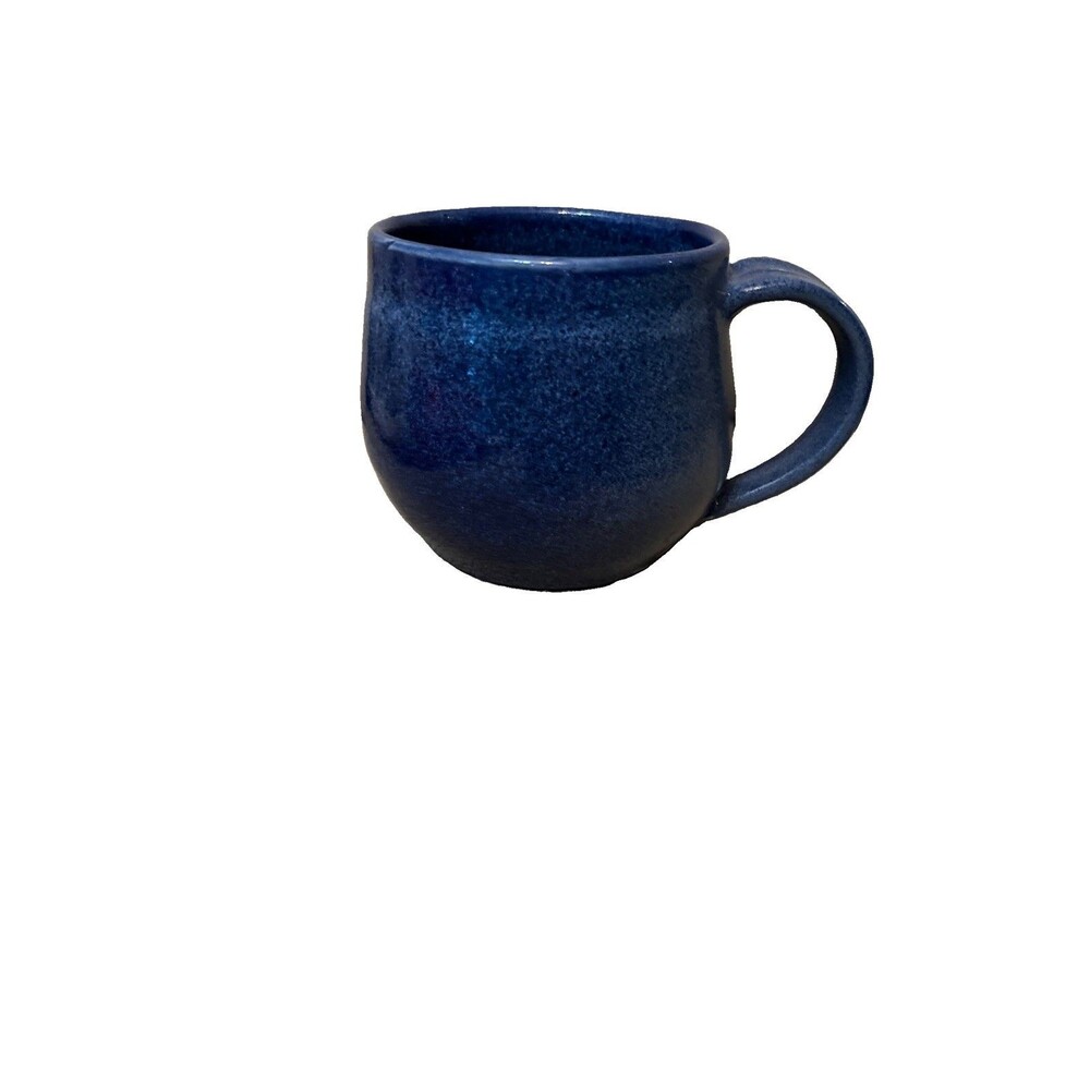 Cobalt Blue Handmade Pottery Mug Coffee Tea Artist Signed Ozol